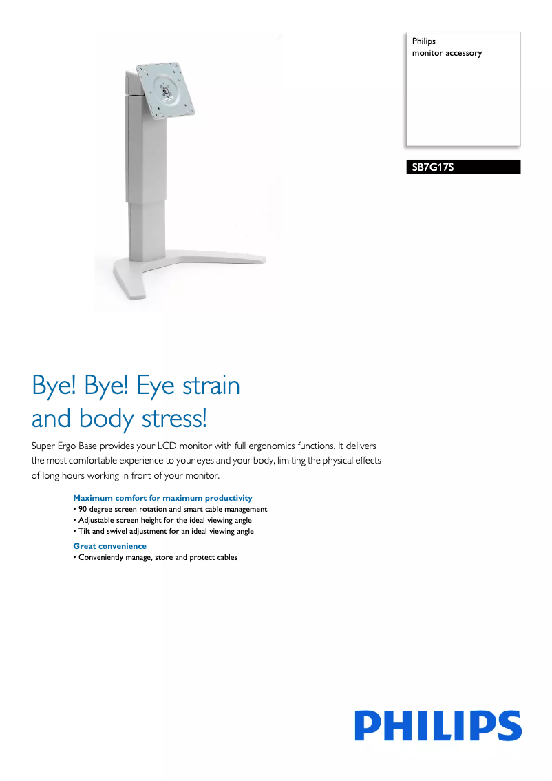 Página 1 del manual Folleto Philips SB7G17S