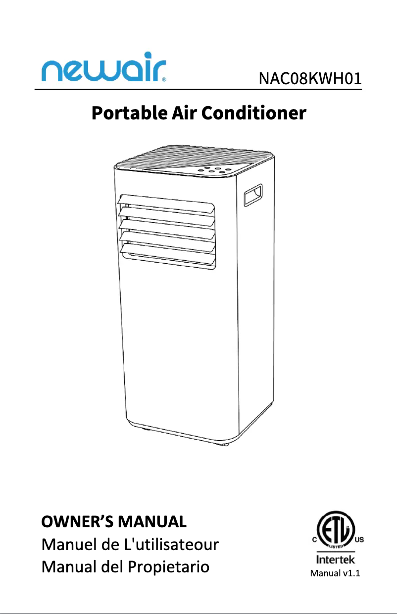 Imagen de la primera página del manual del dispositivo NAC08KWH01