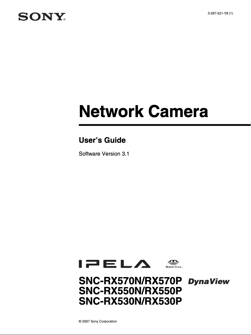 Imagen de la primera página del manual del dispositivo SNC-RX570P