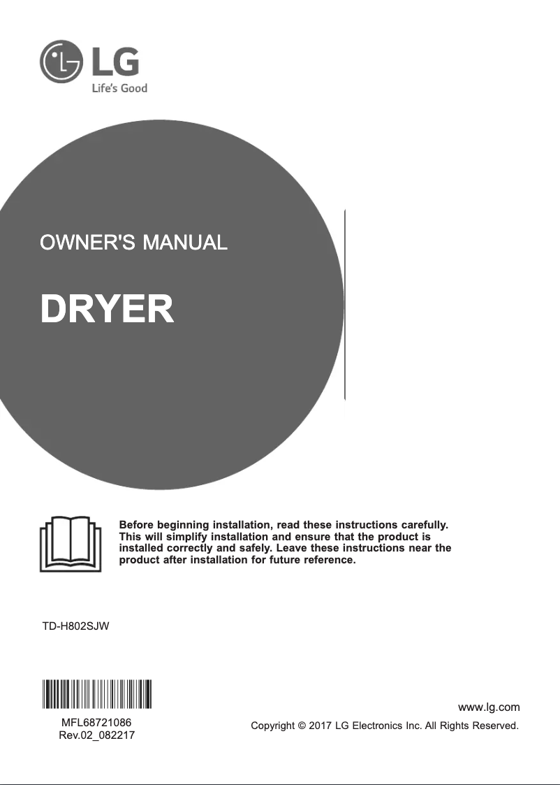 Imagen de la primera página del manual del dispositivo TD-H802SJW