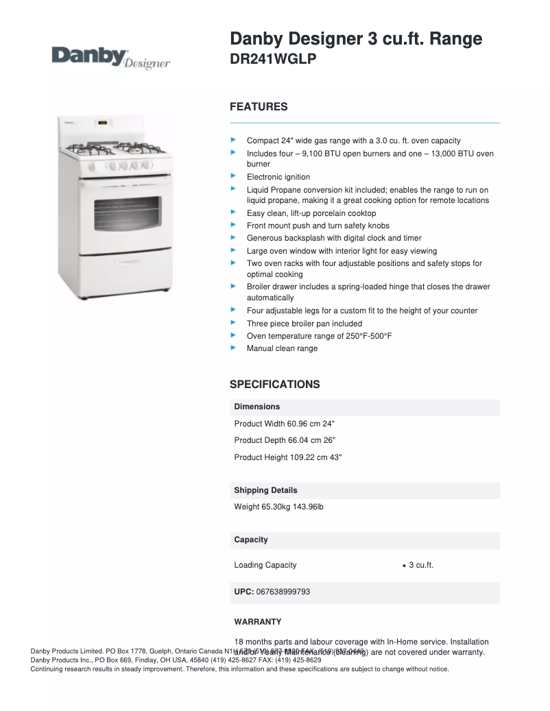 Imagen de la primera página del manual del dispositivo DR241WGLP