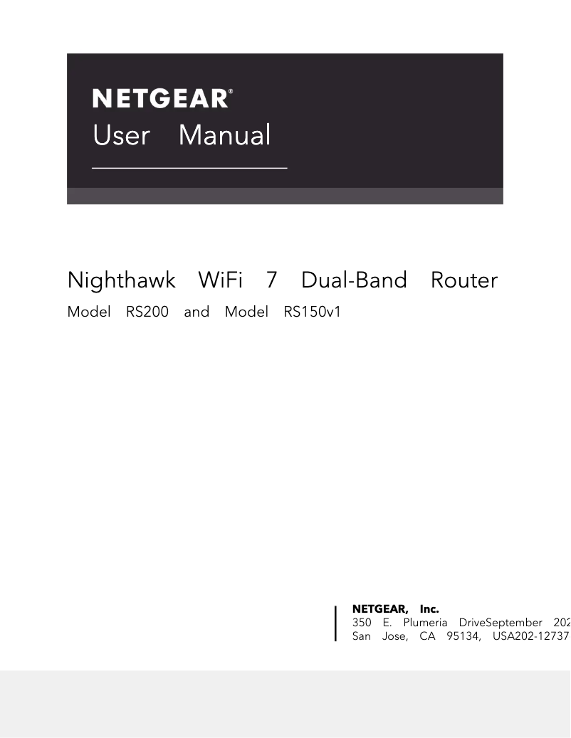 Imagen de la primera página del manual del dispositivo Nighthawk RS150