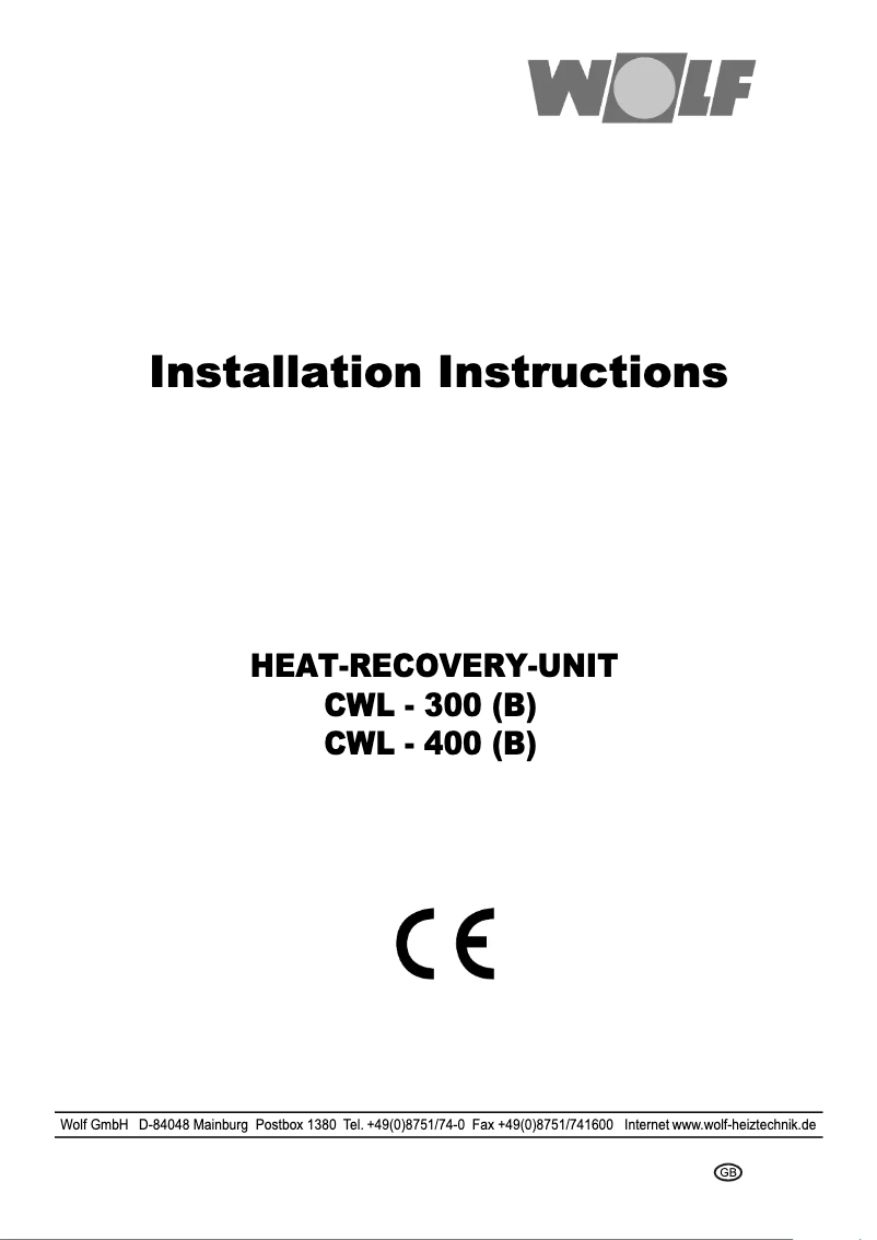 Página 1 del manual Manual de usuario Wolf CWL-T-300