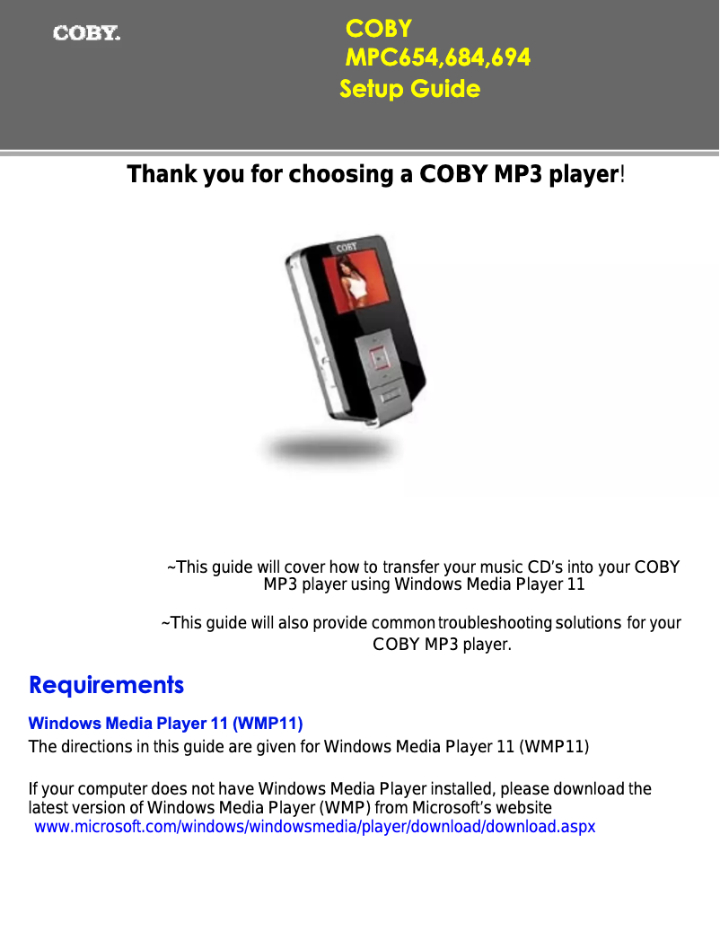 Imagen de la primera página del manual del dispositivo MP-C654