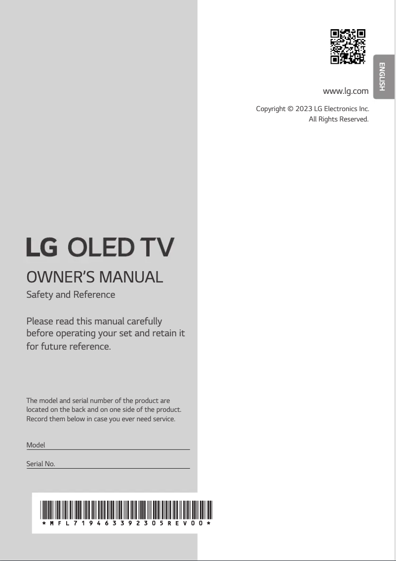 Página 1 del manual Manual de usuario LG OLED77M39LA
