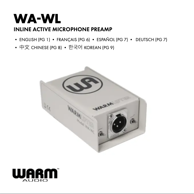 Página nº 1 - Manual de usuario Warm Audio WA-WL