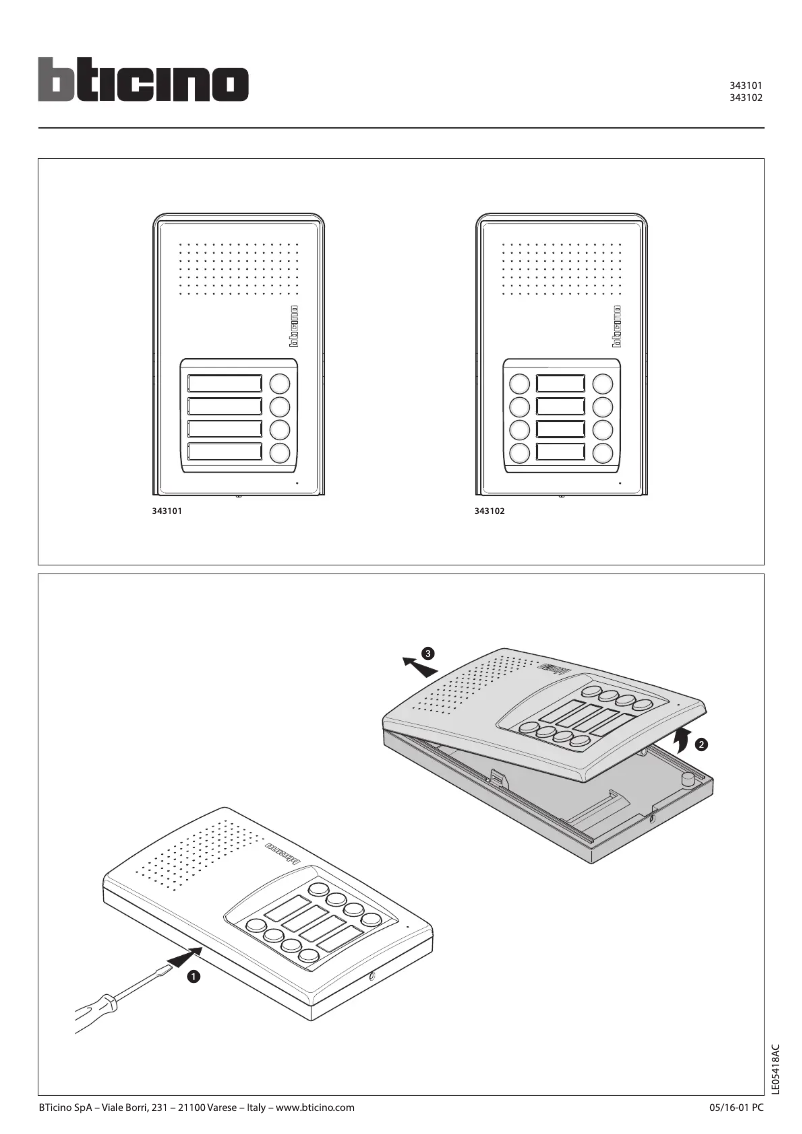 Página 1 del manual Manual de usuario BTicino 343101