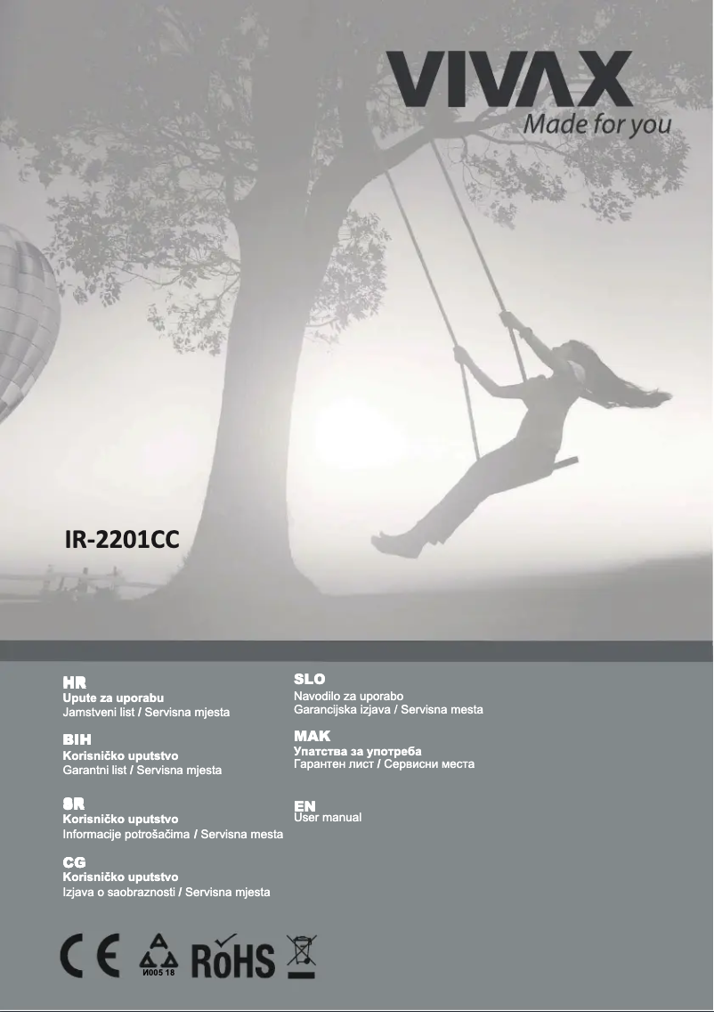 Imagen de la primera página del manual del dispositivo IR-2201CC