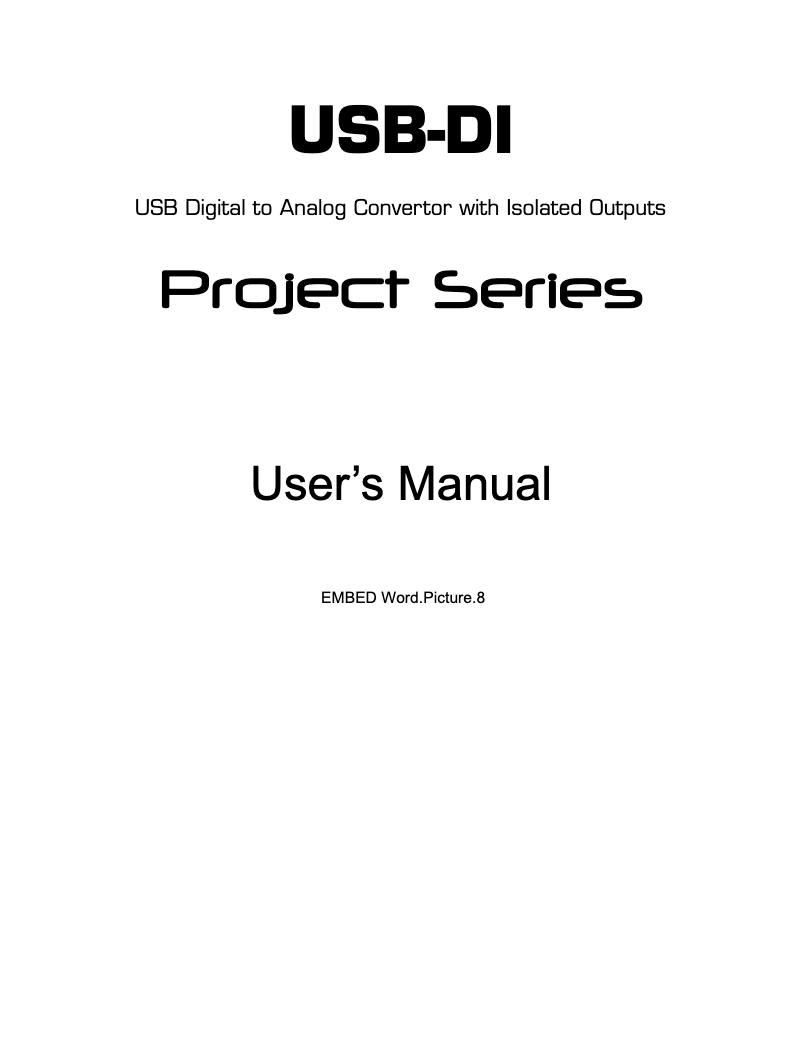 Imagen de la primera página del manual del dispositivo USB-DI