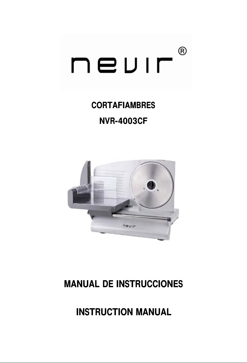 Página 1 del manual Manual de usuario Nevir NVR-4003 CF