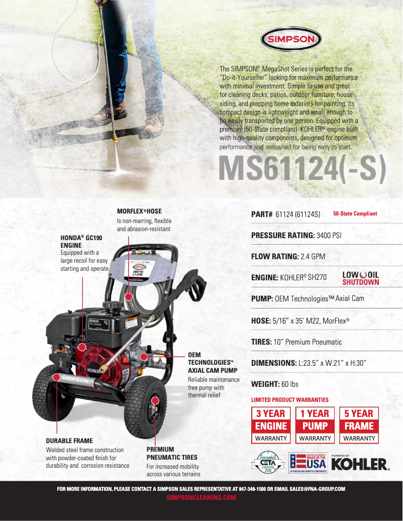 Imagen de la primera página del manual del dispositivo Megashot MS61124-S