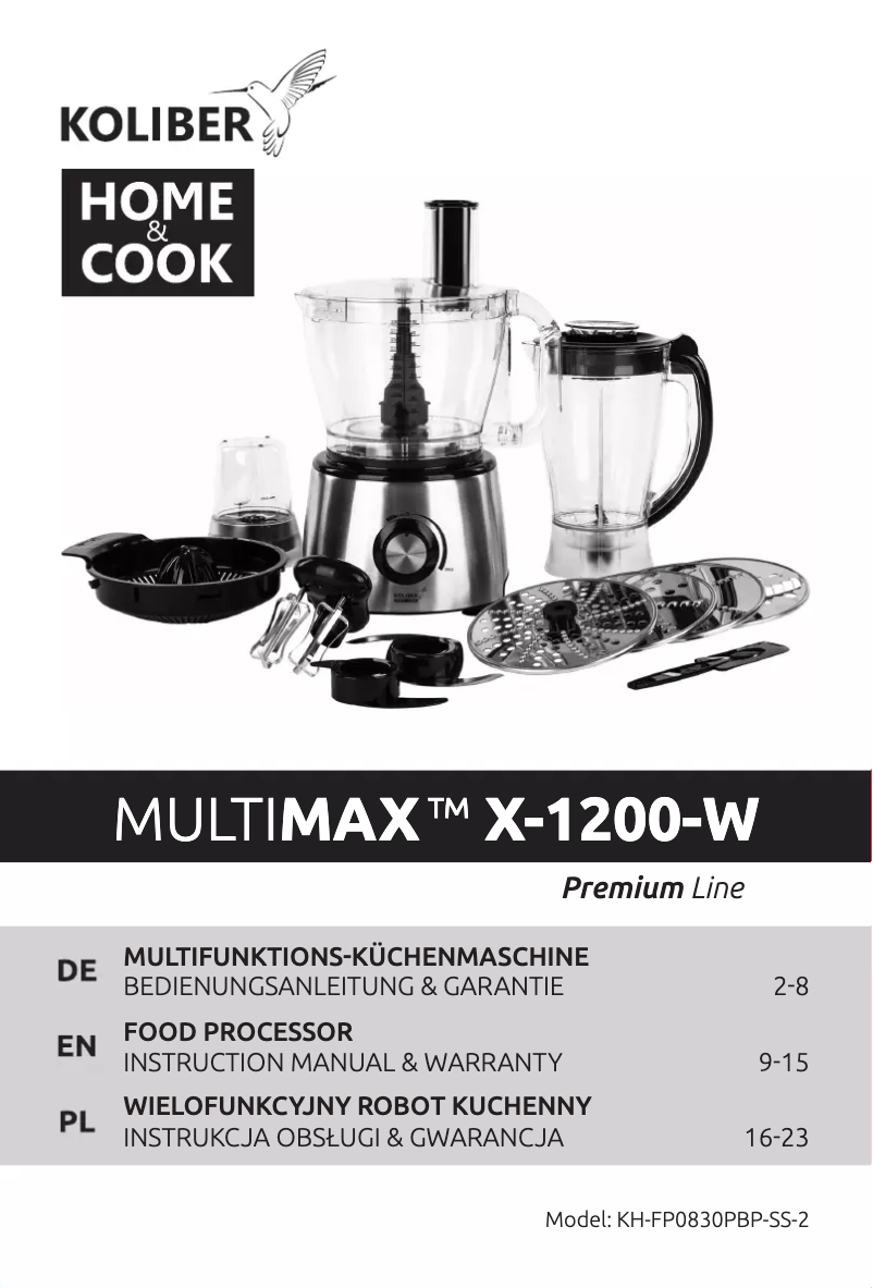 Imagen de la primera página del manual del dispositivo MULTIMAX X-1200-W