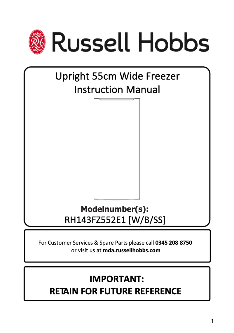 Imagen de la primera página del manual del dispositivo RH143FZ552E1