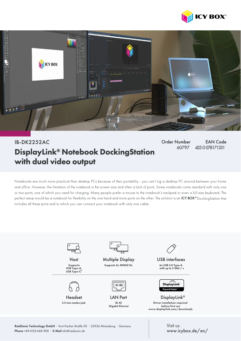 Imagen de la primera página del manual del dispositivo IB-DK2252AC