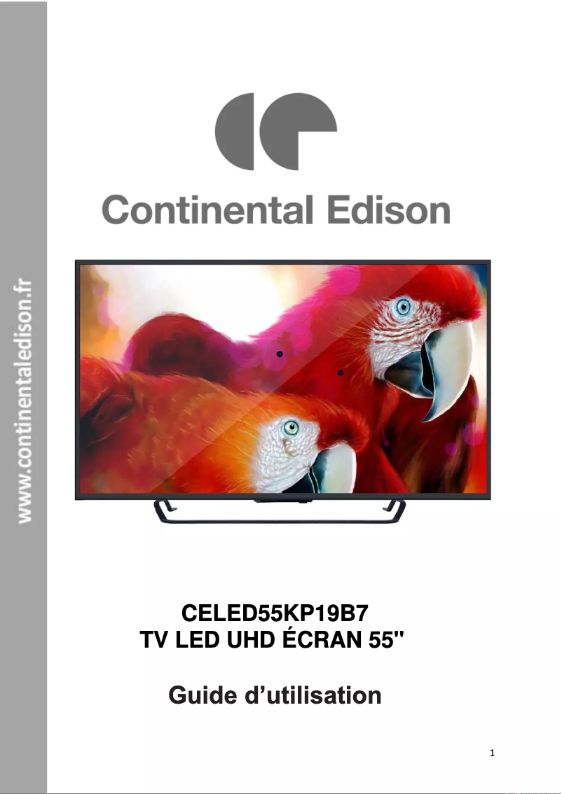 Imagen de la primera página del manual del dispositivo CELED55KP19B7