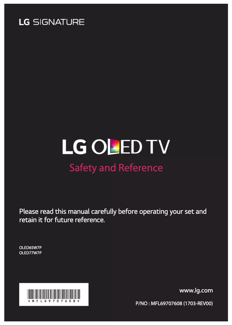 Página nº 1 - Manual de usuario LG OLED65W7P