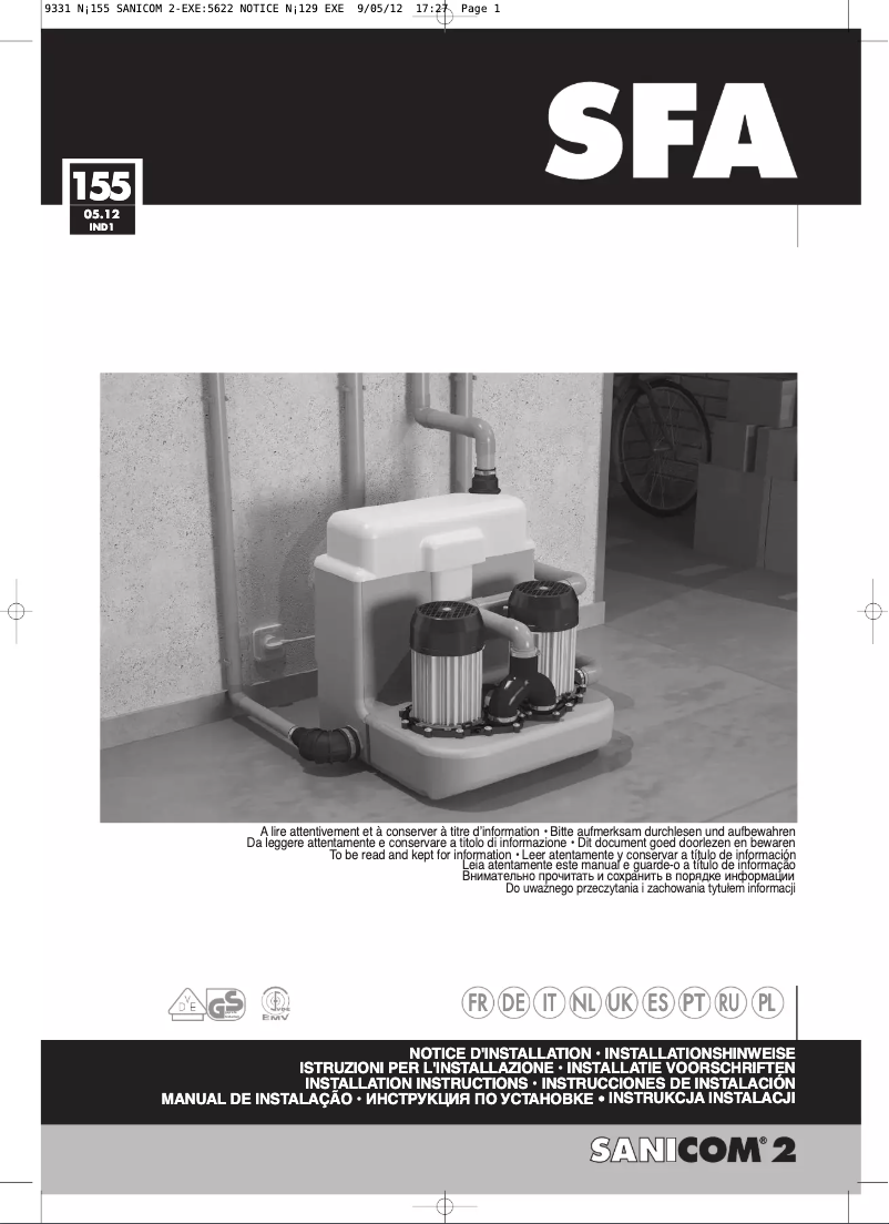 Imagen de la primera página del manual del dispositivo Sanicom 2 Expert-line