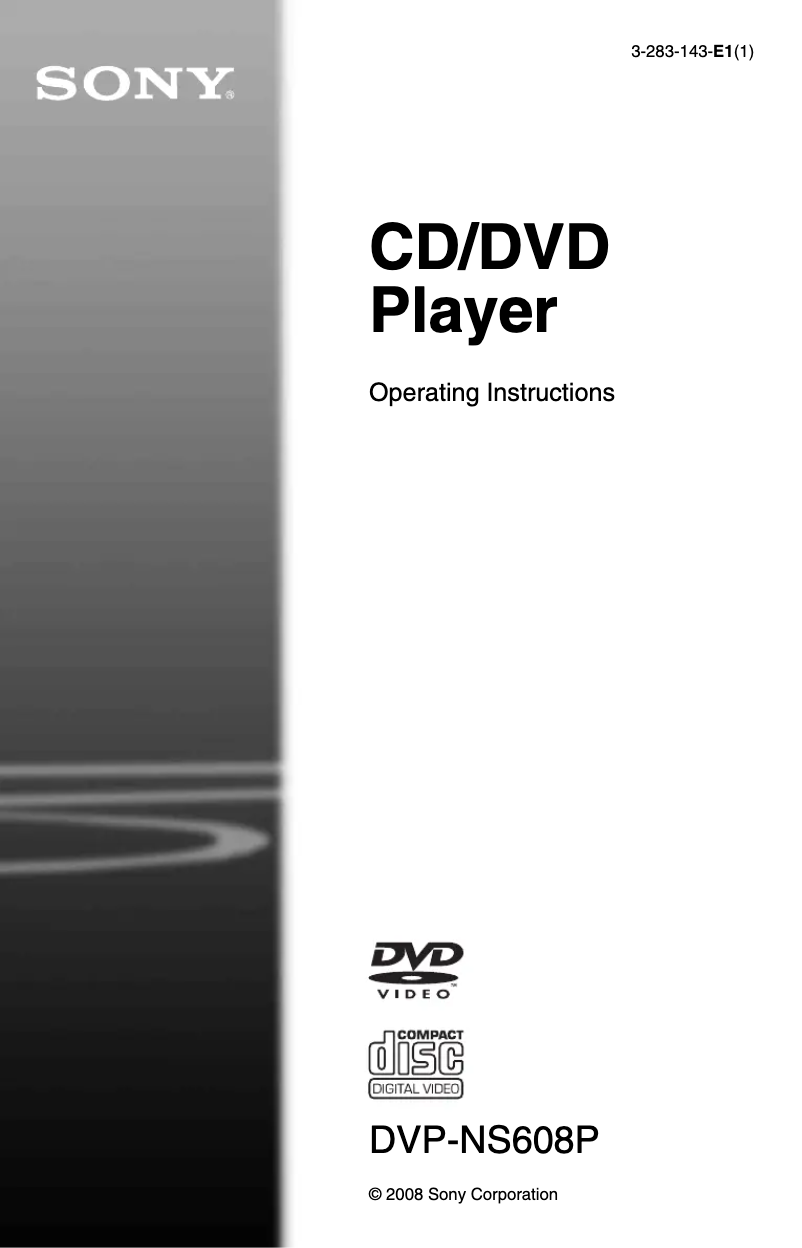 Página nº 1 - Manual de usuario Sony DVP-NS608P