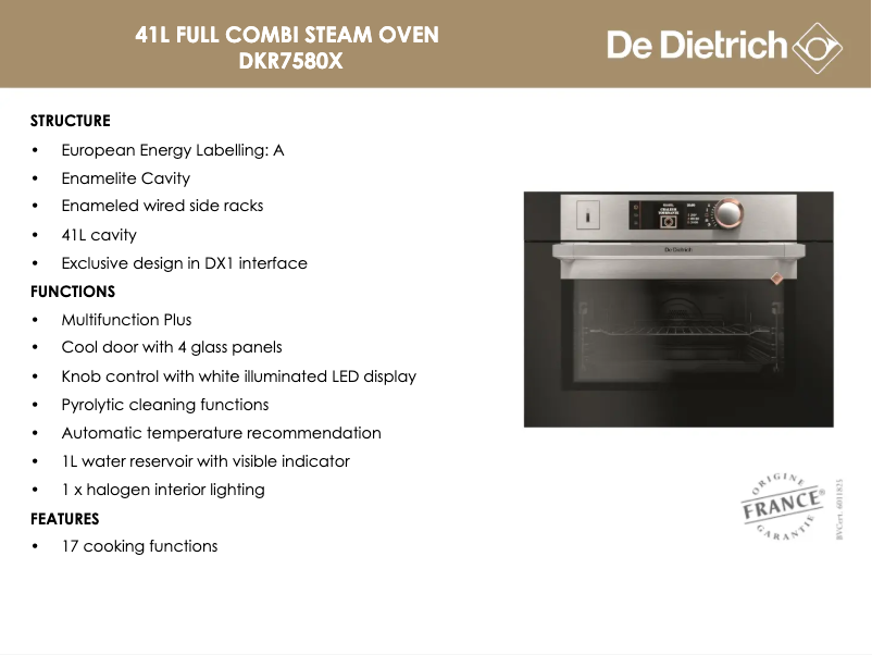 Página 1 del manual Manual de usuario De Dietrich DKR7580X