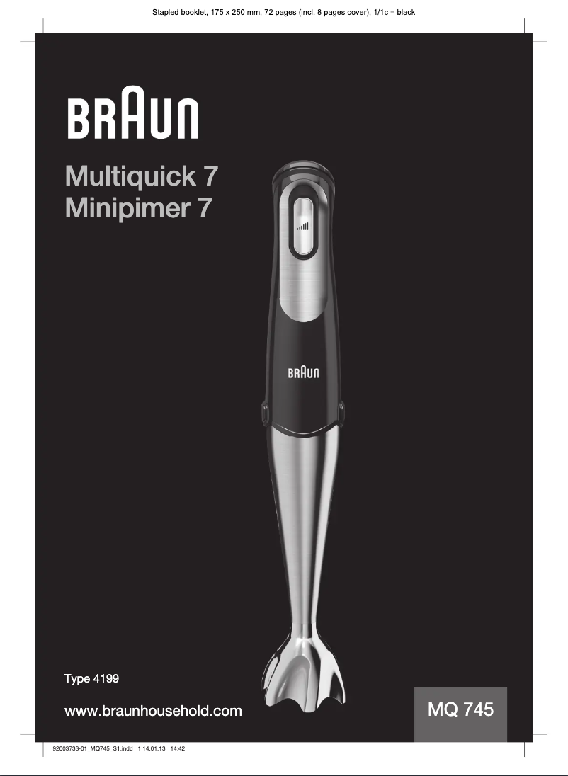 Página 1 del manual Manual de usuario Braun Multiquick 7 MQ 745 Aperitive