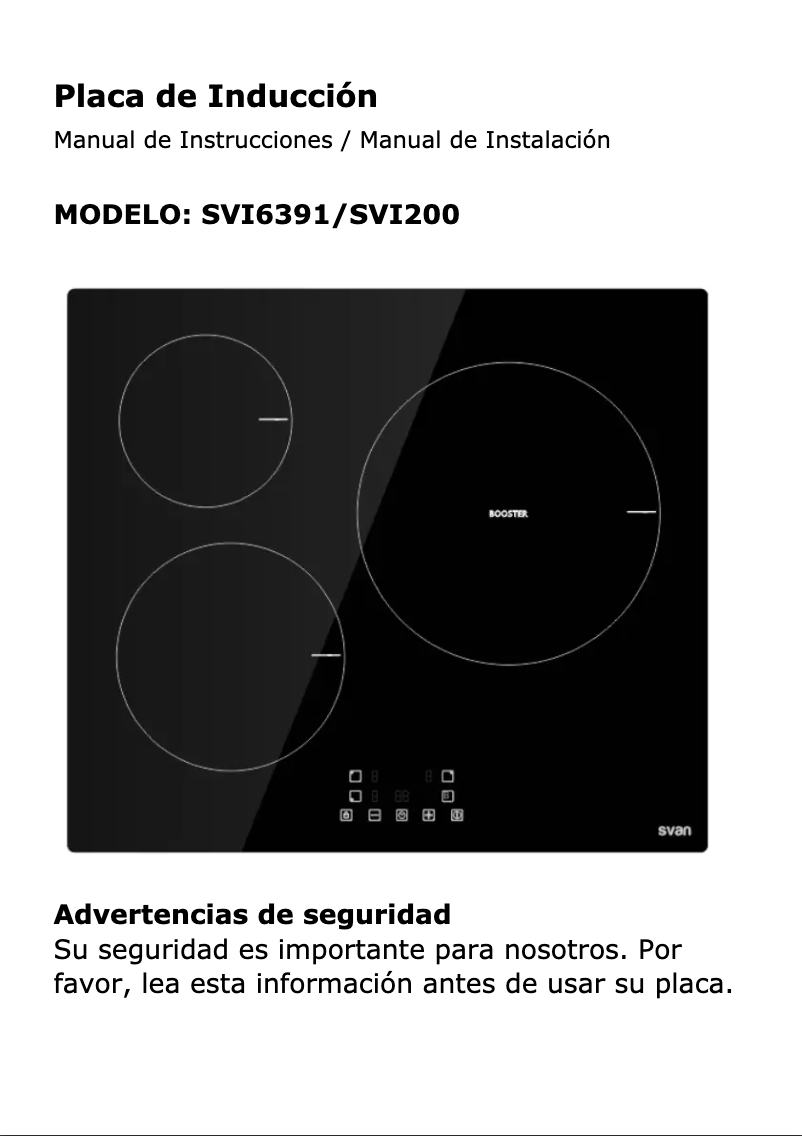 Página 1 del manual Manual de usuario SVAN SVI200