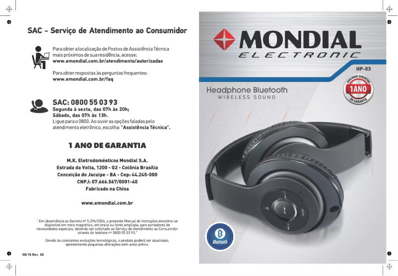 Imagen de la primera página del manual del dispositivo HP-03