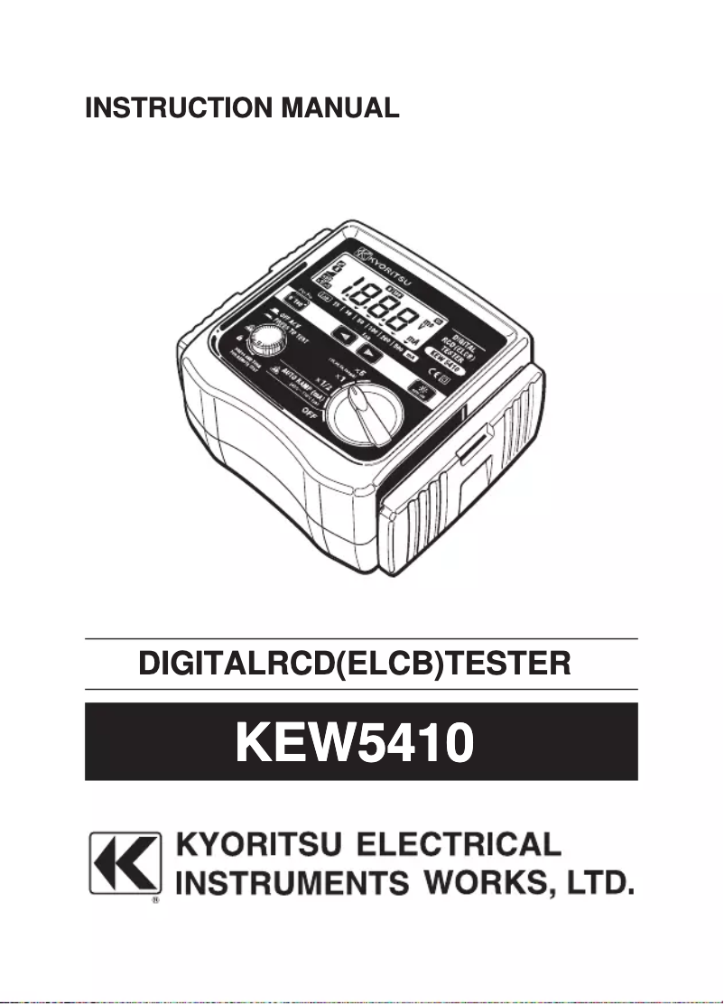 Imagen de la primera página del manual del dispositivo KEW 5410