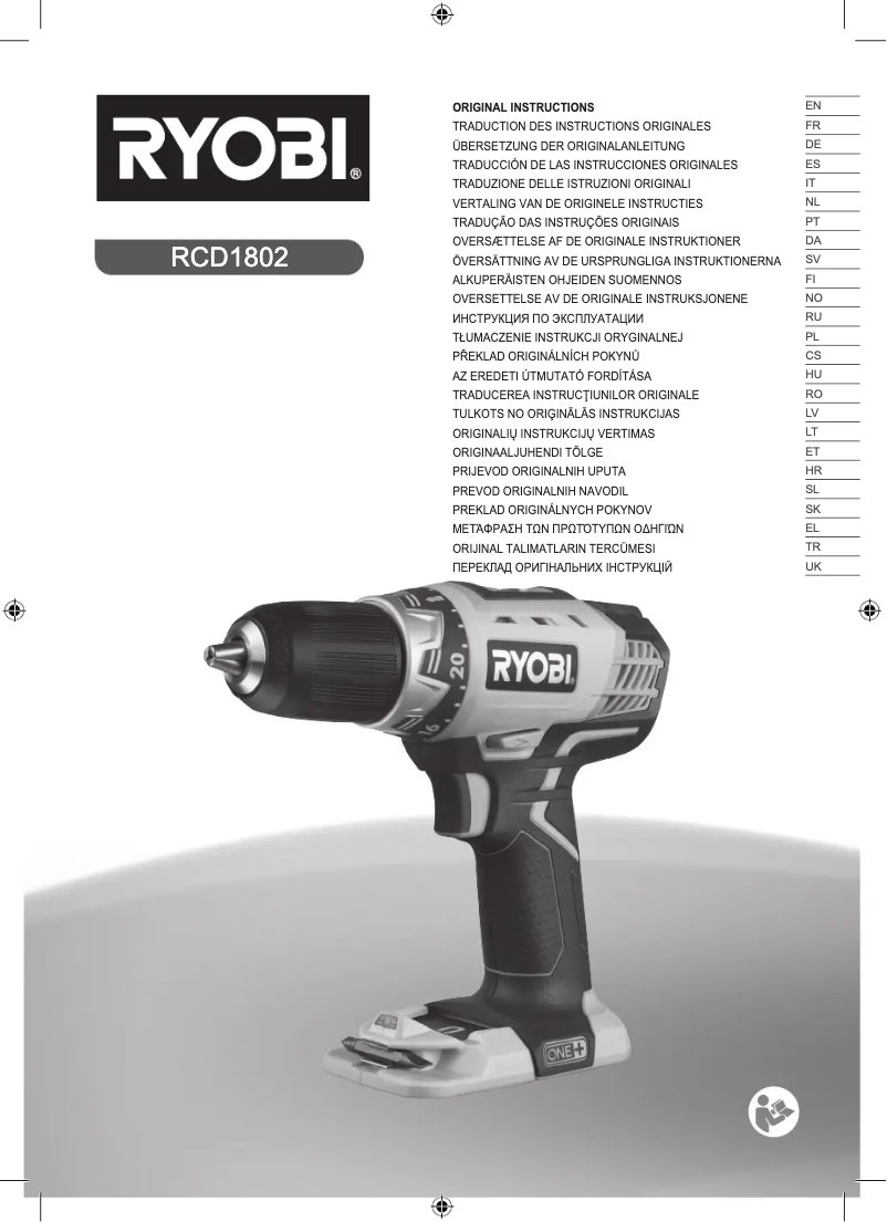 Página 1 del manual Manual de usuario RYOBI RCD18021L