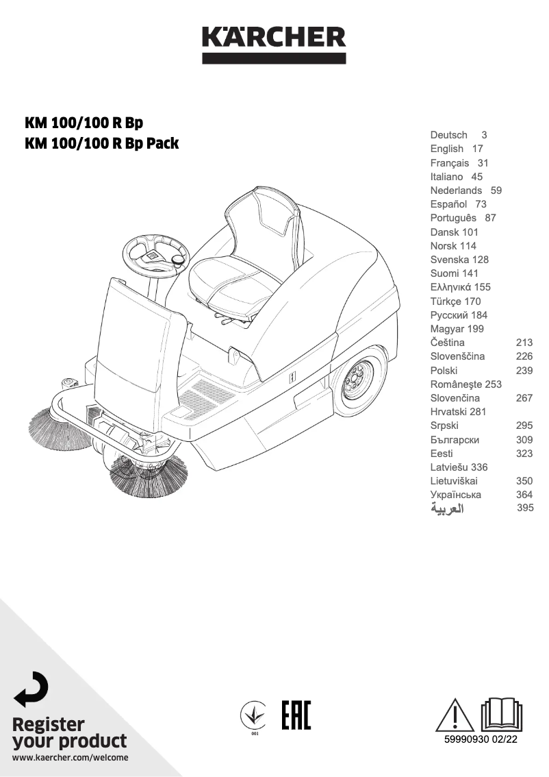Imagen de la primera página del manual del dispositivo KM 100/100 R Bp Pack
