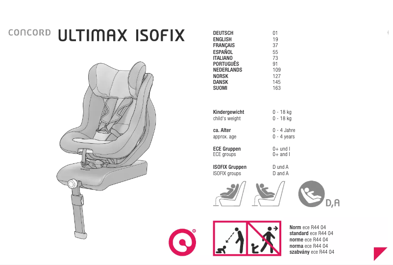 Página 1 del manual Manual de usuario Concord Ultimax isofix