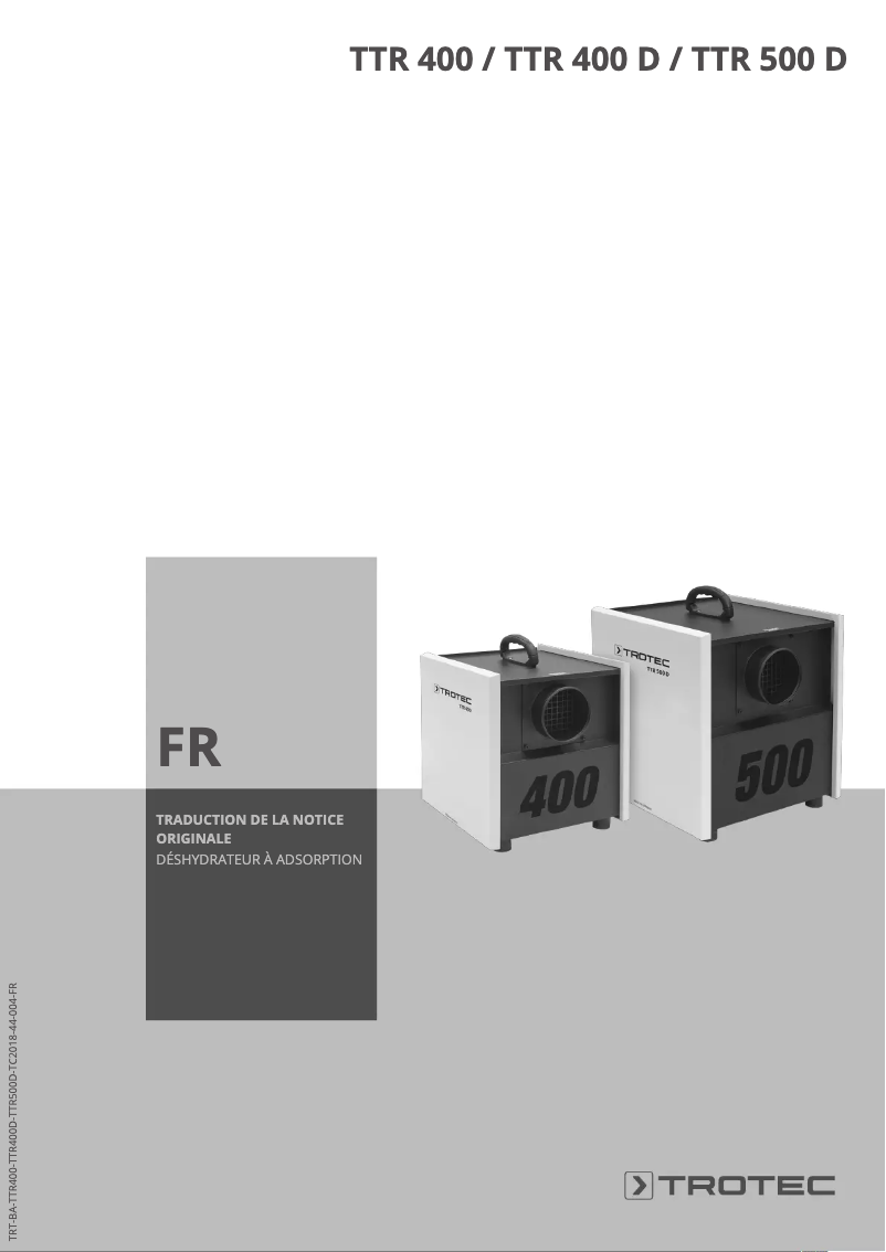 Imagen de la primera página del manual del dispositivo TTR 400 D