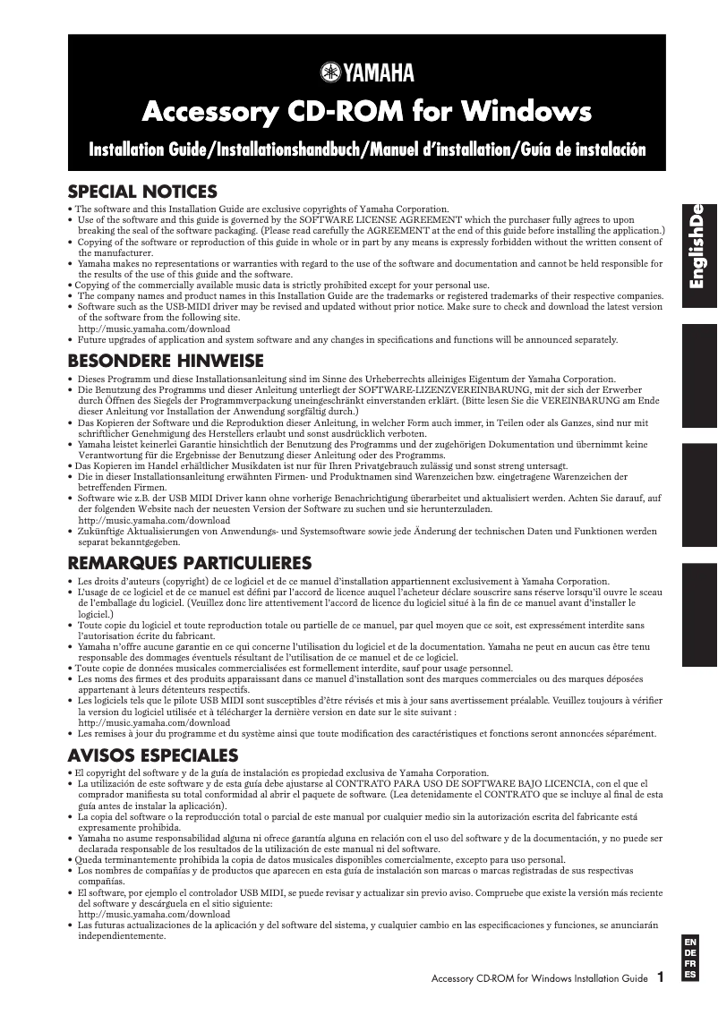 Imagen de la primera página del manual del dispositivo Clavinova CVP-403