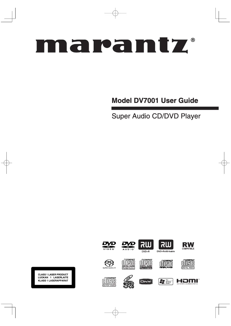 Página 1 del manual Manual de usuario Marantz DV7001