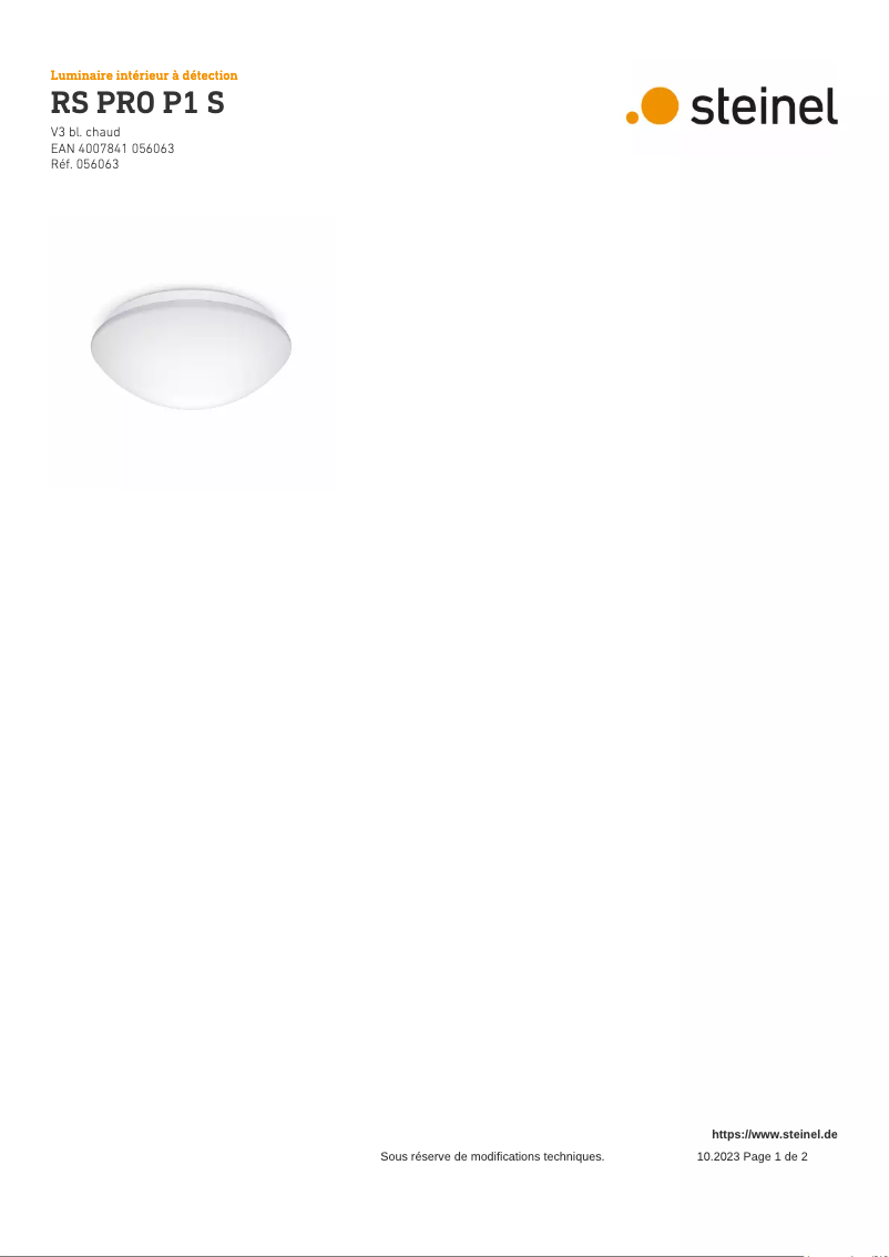 Página 1 del manual Diagrama de cableado Steinel RS PRO P1 S