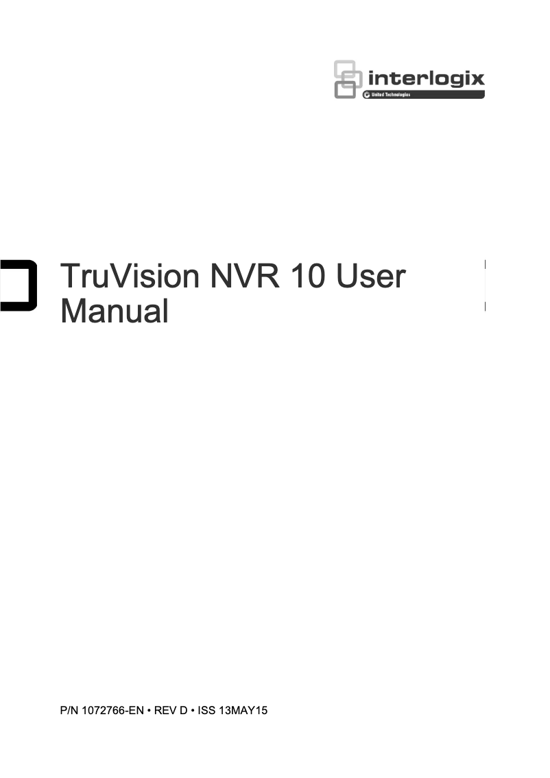 Página nº 1 - Manual de usuario Interlogix TruVision TVN-1008-KW5