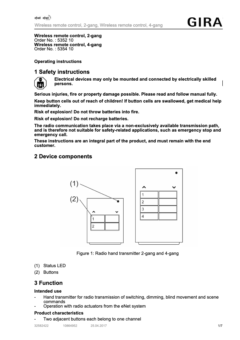 Imagen de la primera página del manual del dispositivo 535210