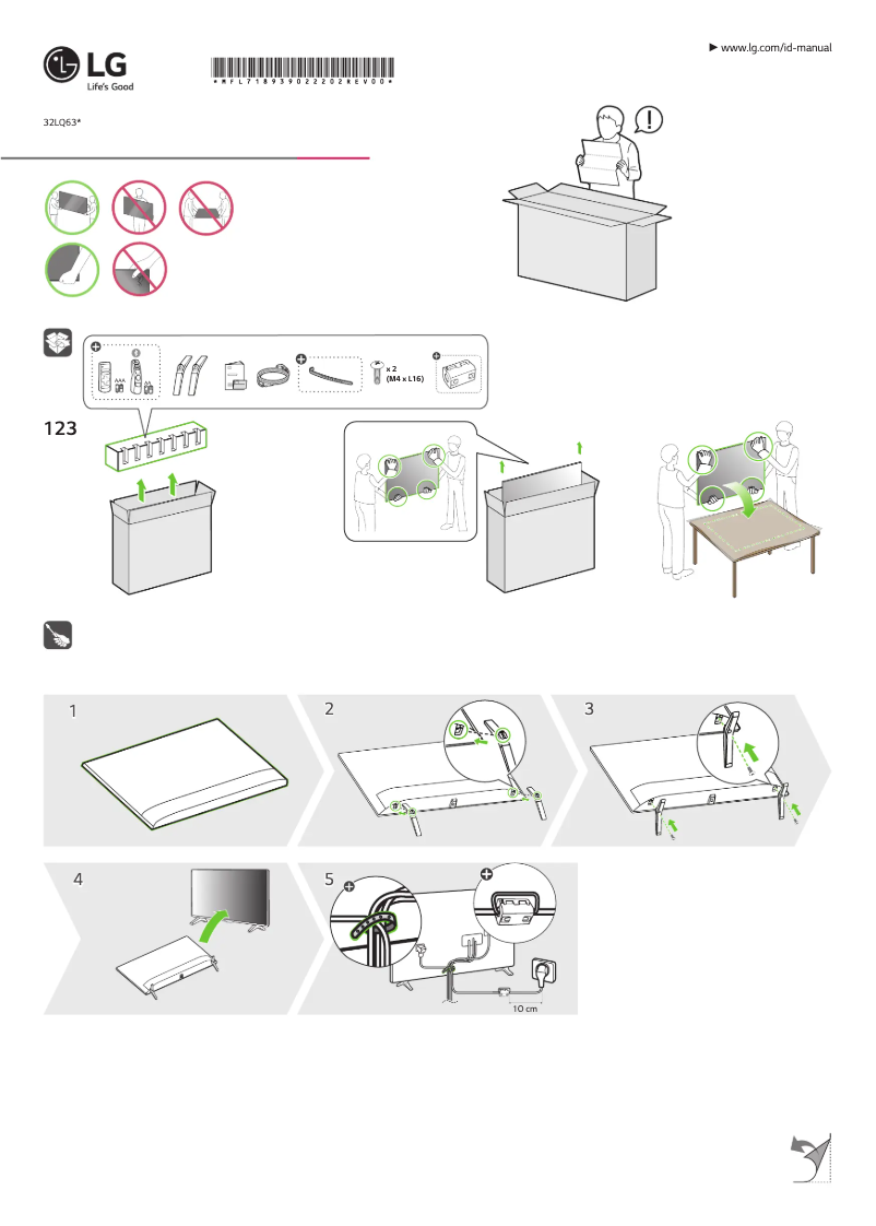 Imagen de la primera página del manual del dispositivo 32LQ631C0ZA