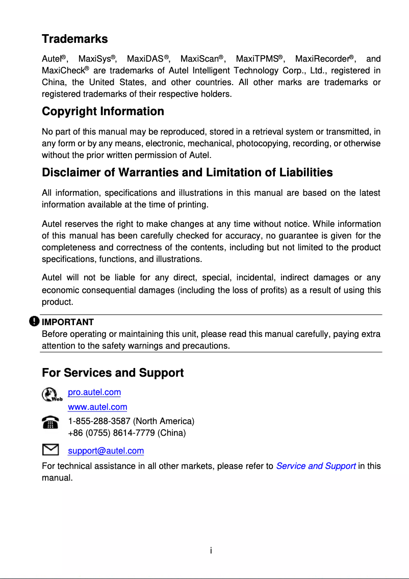 Página nº 1 - Manual de usuario Autel MaxiAP AP2500