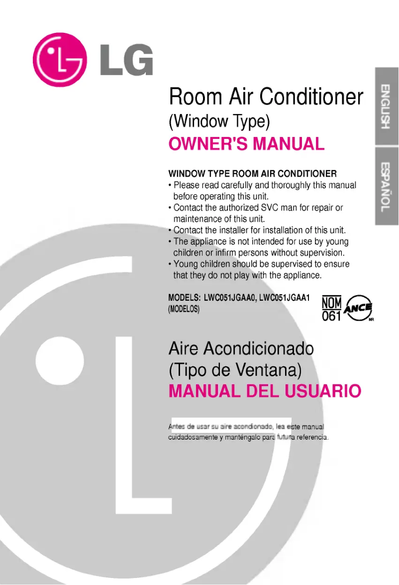 Página 1 del manual Manual de usuario LG LWC051JGAA1