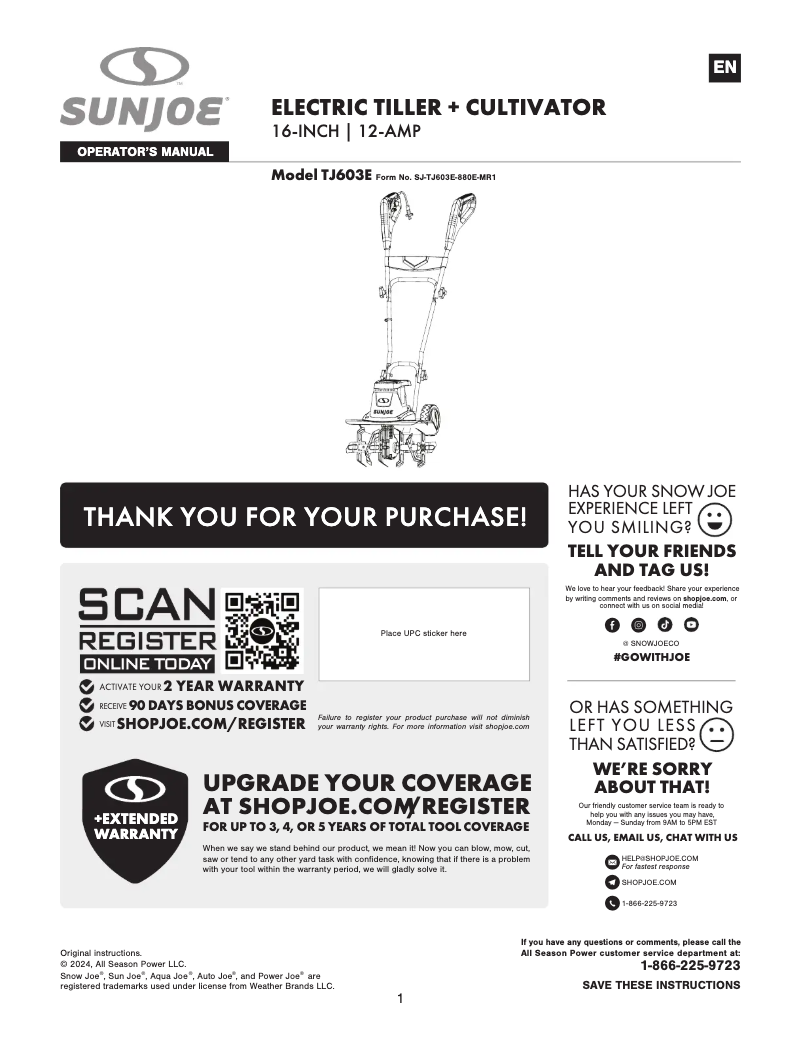 Imagen de la primera página del manual del dispositivo TJ603E