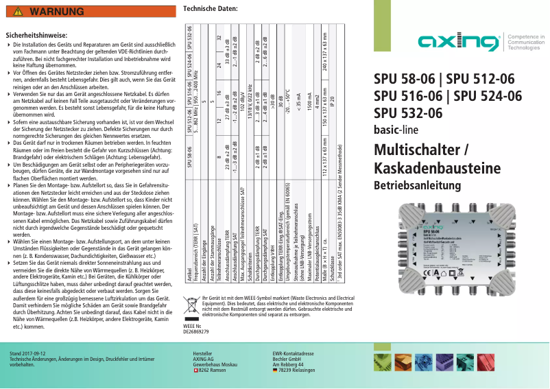 Página 1 del manual Manual de usuario Axing SPU 58-06