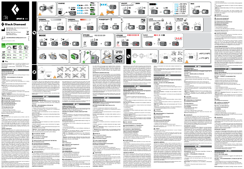 Imagen de la primera página del manual del dispositivo Spot R 400