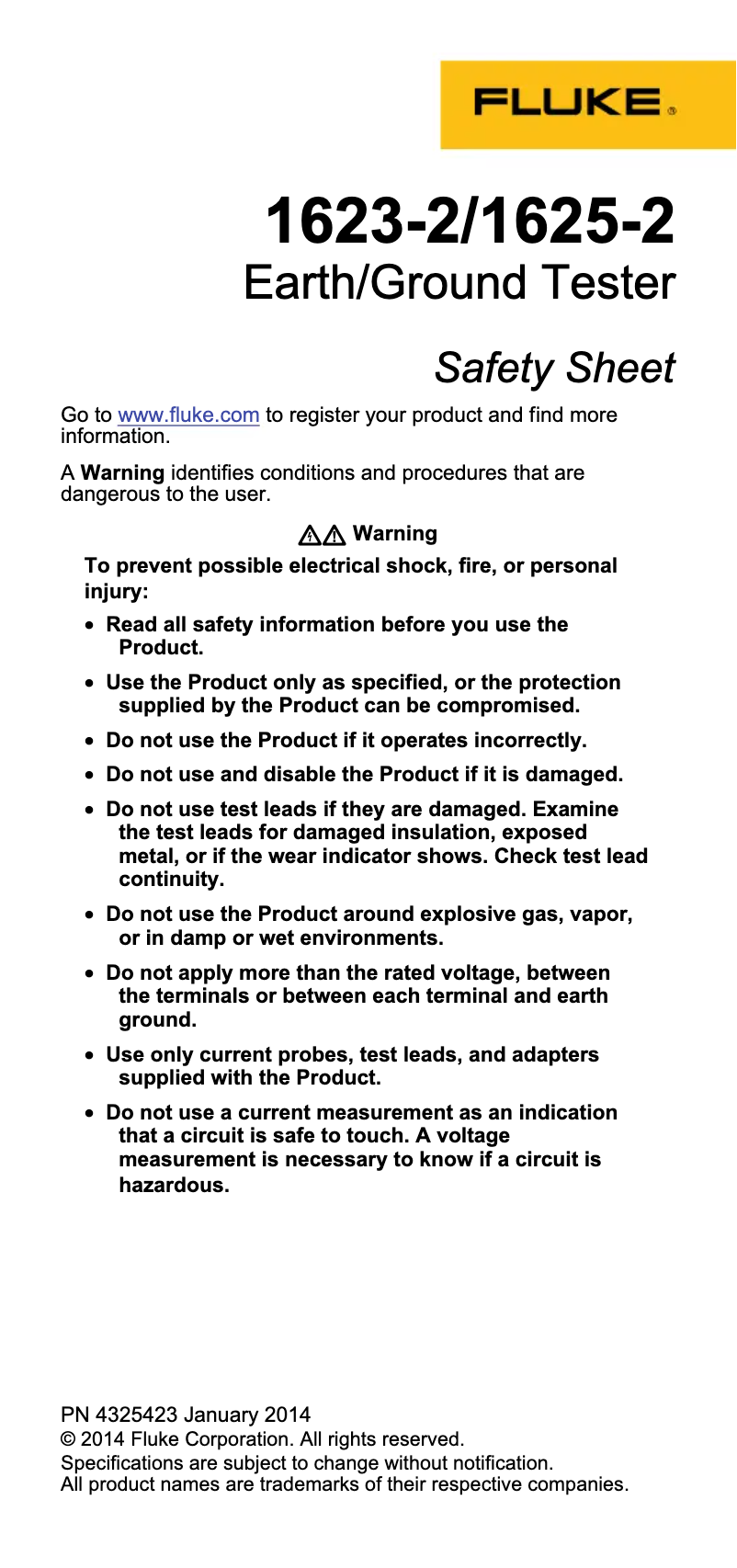Imagen de la primera página del manual del dispositivo 1625-2