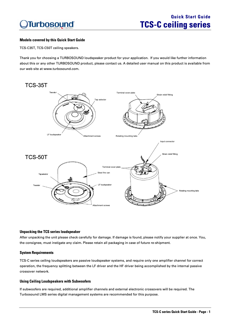 Imagen de la primera página del manual del dispositivo TCS-C35T