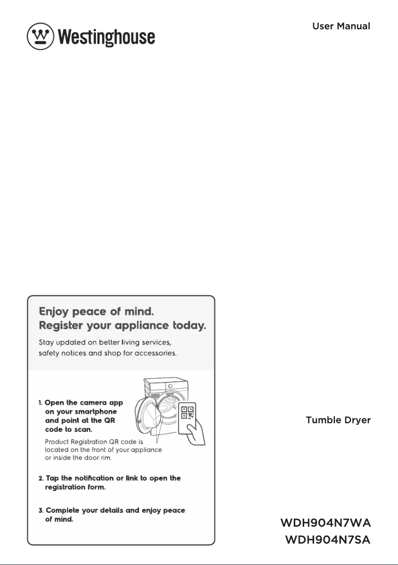 Página 1 del manual Manual de usuario Westinghouse WDH904N7SA