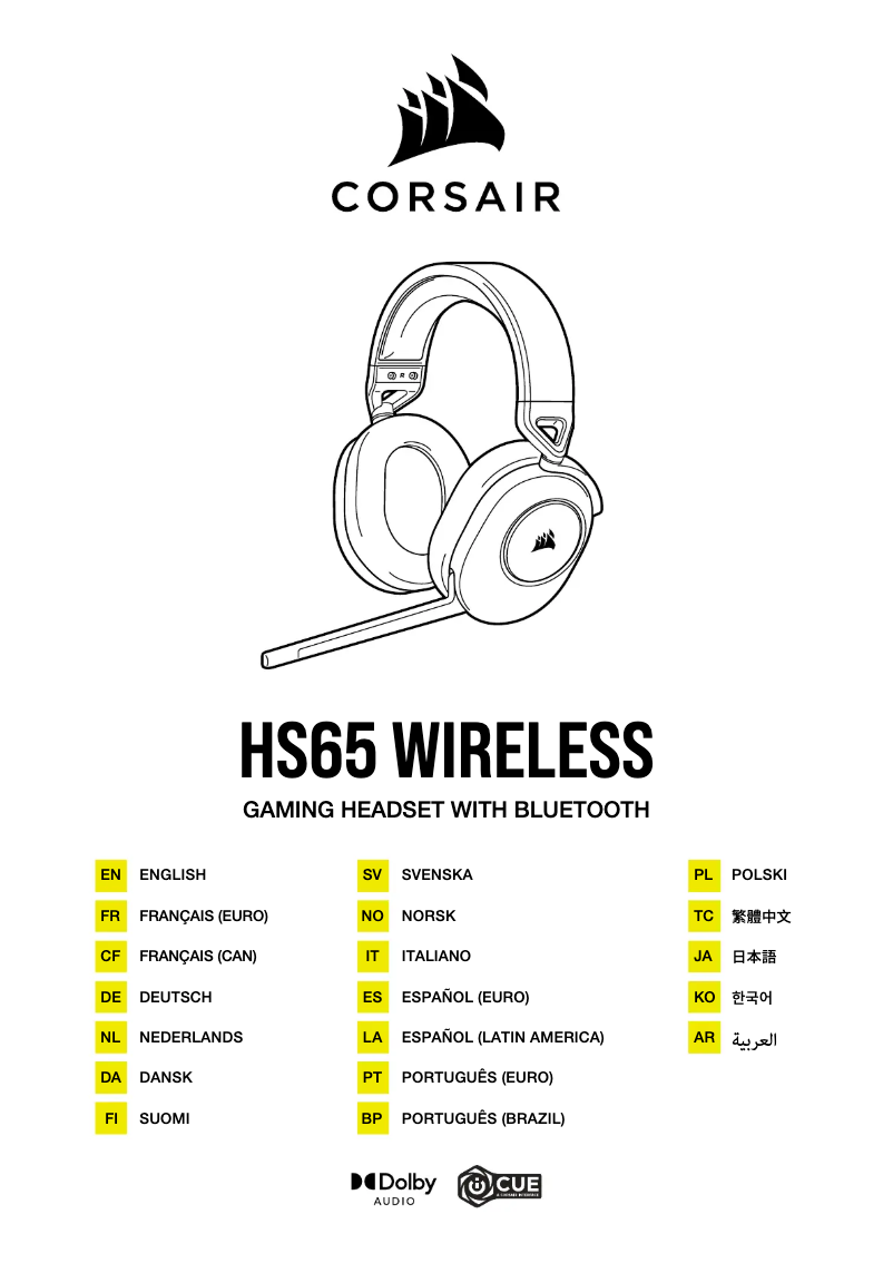 Página 1 del manual Guía de inicio rápido Corsair HS65 Surround