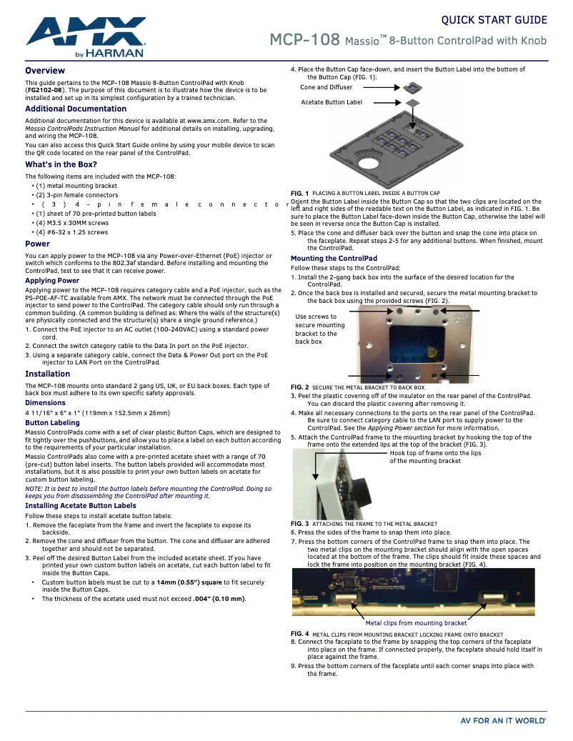 Imagen de la primera página del manual del dispositivo MCP-108