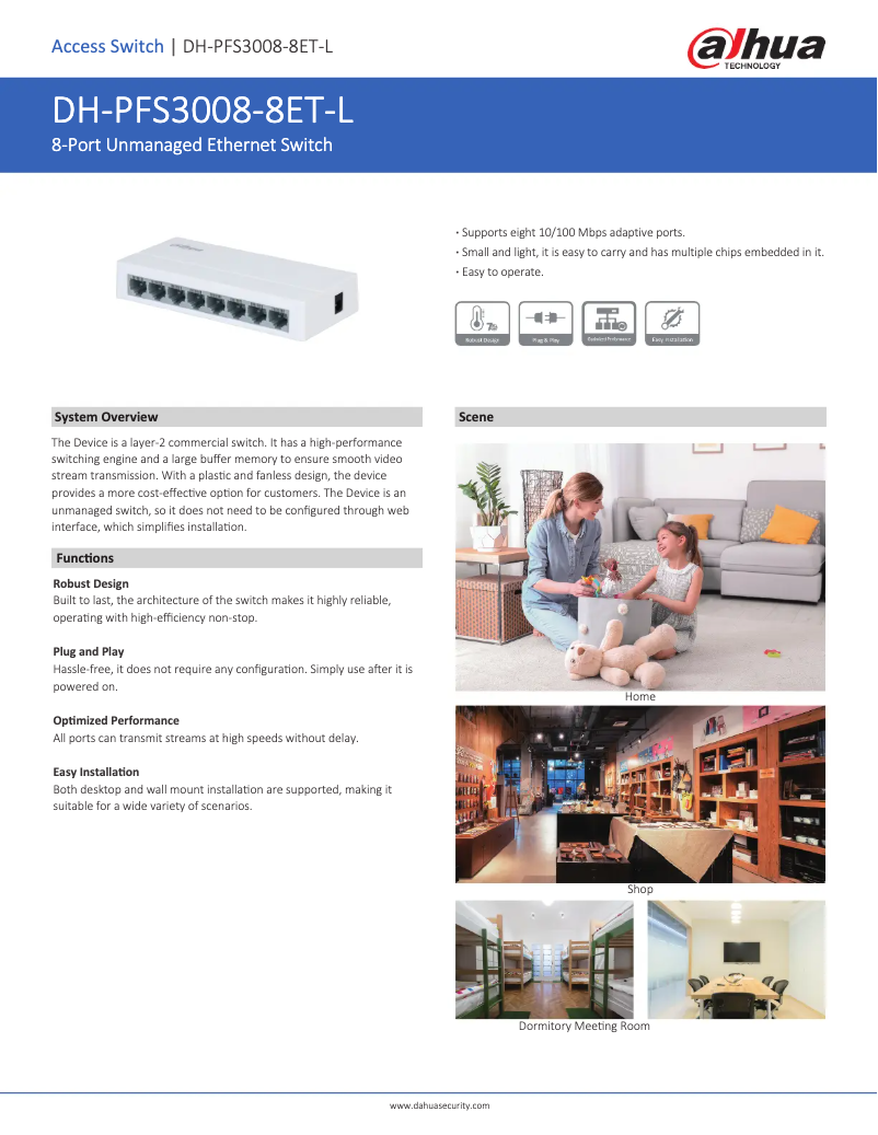 Imagen de la primera página del manual del dispositivo PFS3008-8ET-L