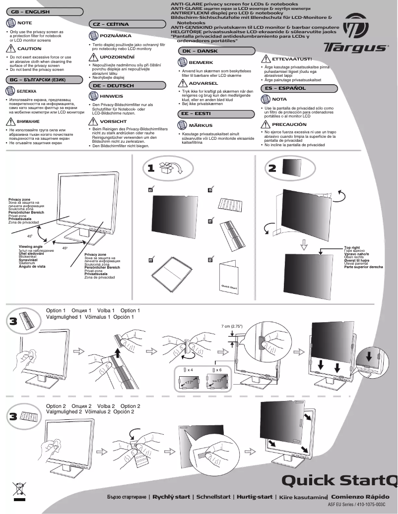 Página 1 del manual Manual de usuario Targus ASF156W9EU