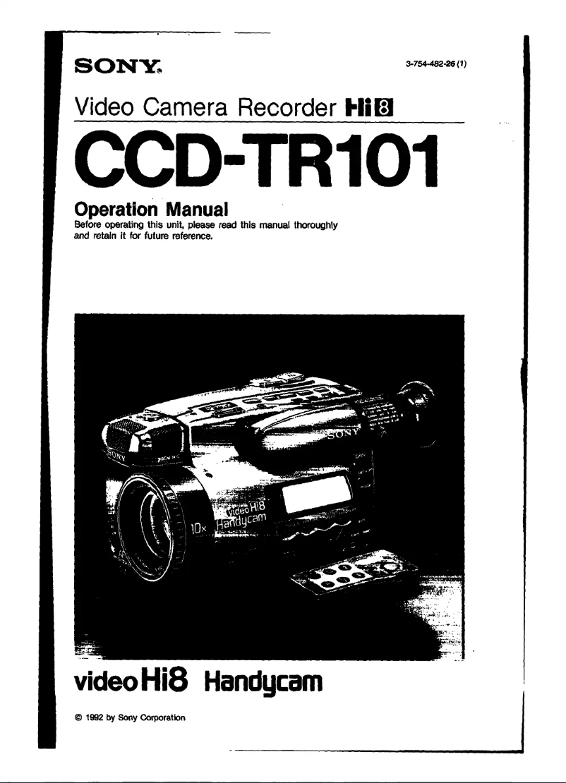 Página 1 del manual Manual de usuario Sony CCD-TR101